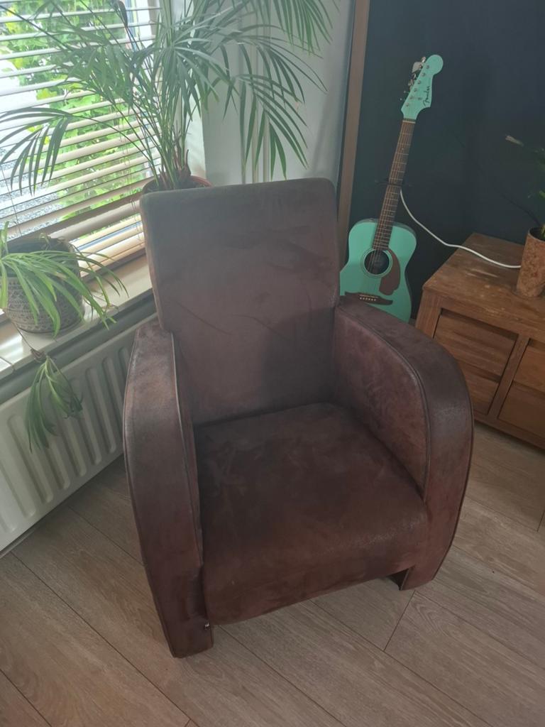Bruine Comfortabele stoel, Huis en Inrichting, Ophalen of Verzenden, Gebruikt, Stof, Modern comfort