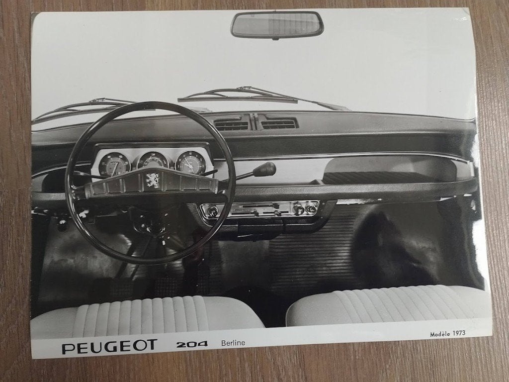 Peugeot 204 persfoto dashboard 1972, Ophalen of Verzenden, Nieuw, Peugeot