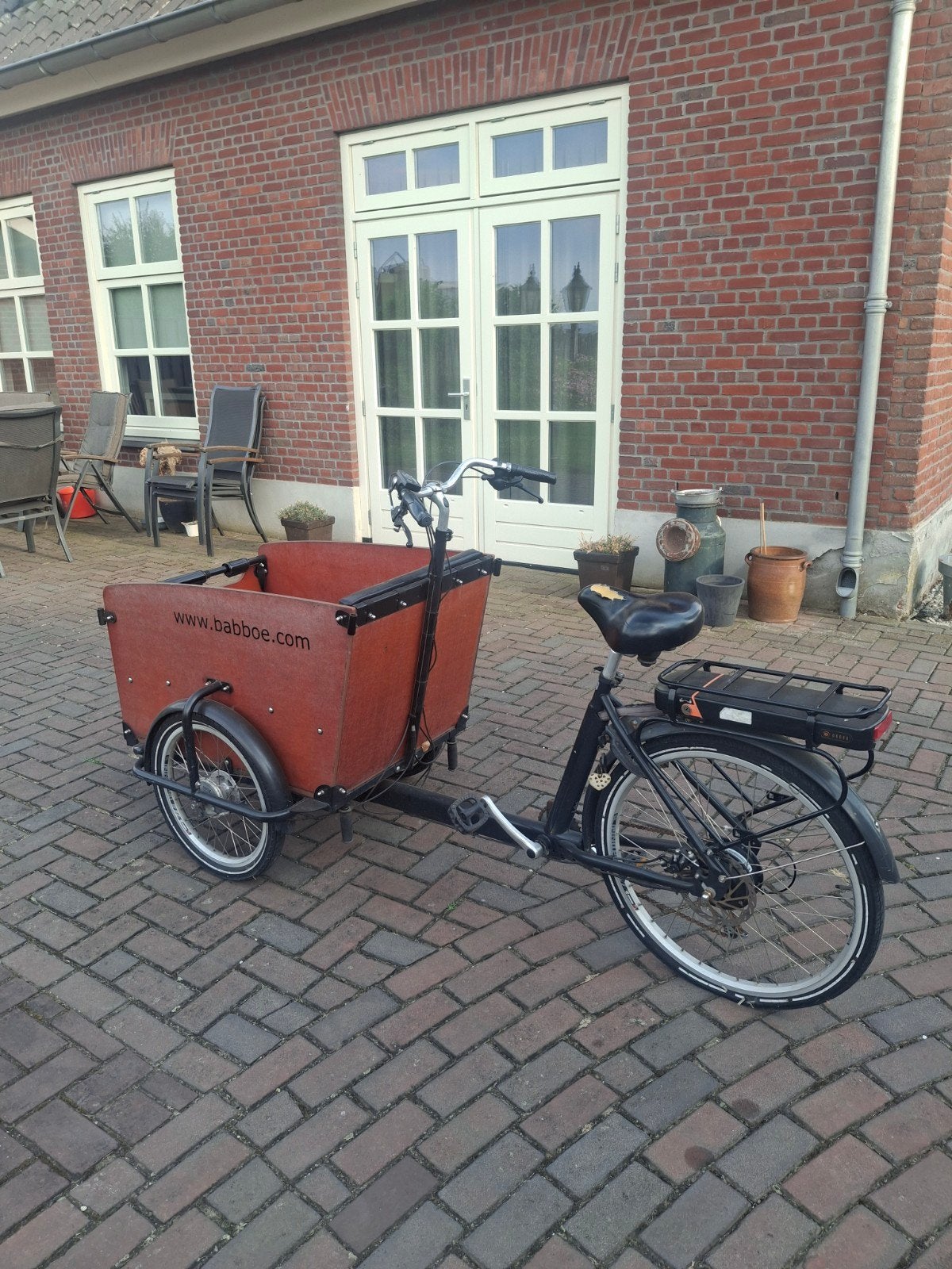 Babboe Big E bakfiets (met huif), Overige merken, Gebruikt, 3 kinderen, Huif
