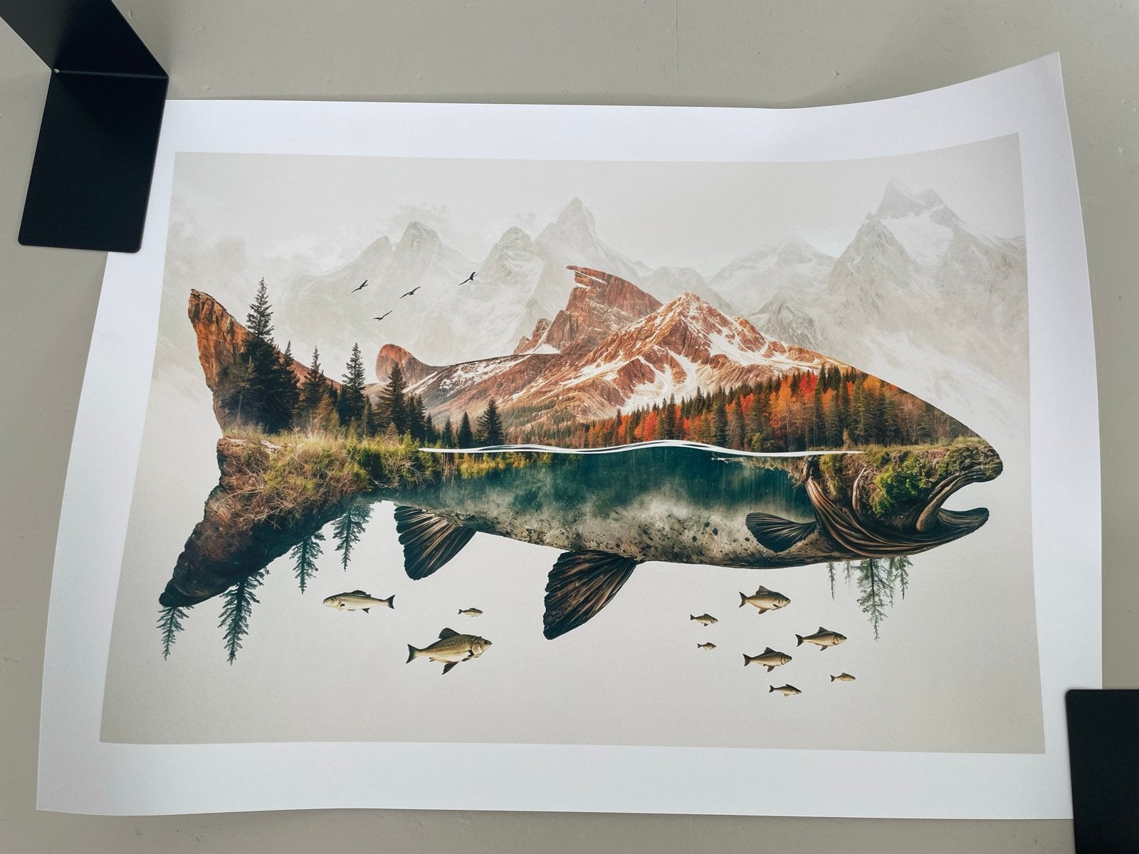 Vis natuur poster 50x70 cm, Rechthoekig Liggend, Nieuw, Ophalen of Verzenden, A1 t/m A3