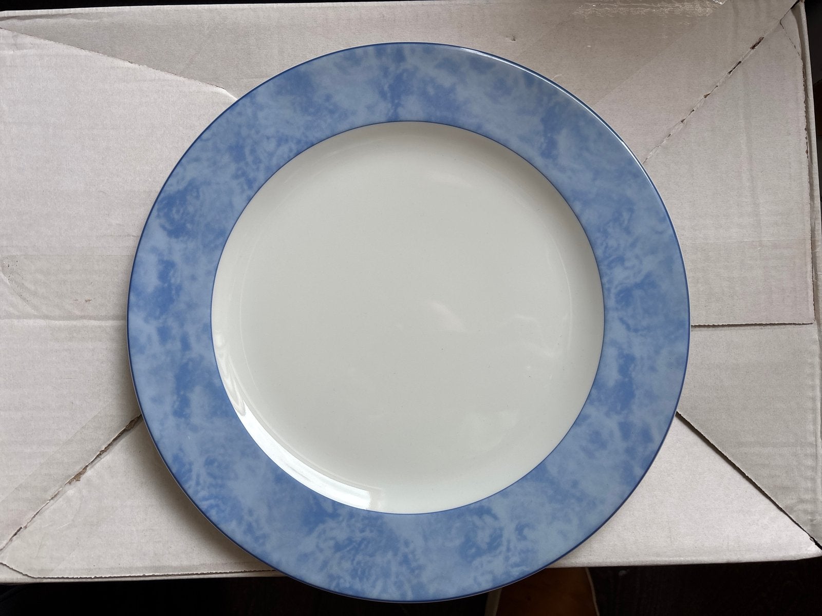 Arzberg borden (4x) met blauwe rand, Huis en Inrichting, Keuken | Servies, Ophalen, Villeroy & Boch, Zo goed als nieuw, Bord(en)