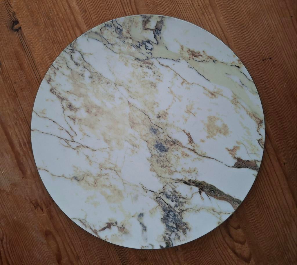 Rond onderbord met marmerlook, Overige materialen, Ophalen of Verzenden, Zo goed als nieuw, Bord(en)
