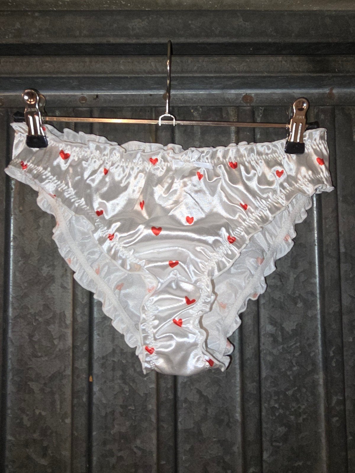 Satijnen slip met hartjesprint, Kleding | Dames, Ondergoed en Lingerie, Onbekend, Verzenden, Wit, Slip