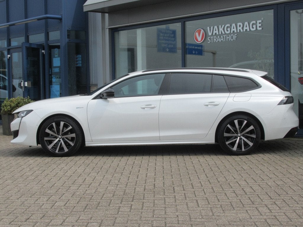 Peugeot 508 SW 1.6 Plug-in HYbrid GT Line Avantage, Afn. Tre, Auto's, Peugeot, Gebruikt, 4 cilinders, Leder en Stof, Wit