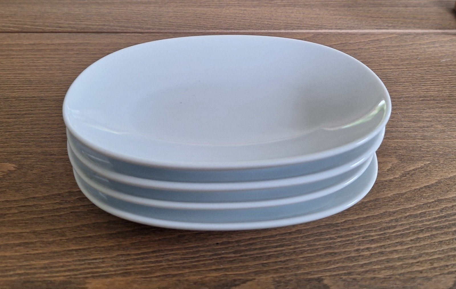 4 ovale bordjes / schaaltjes - wit - 15 x 11 cm - Ikea, Nieuw, IKEA, Ophalen of Verzenden, Schaal of Schalen