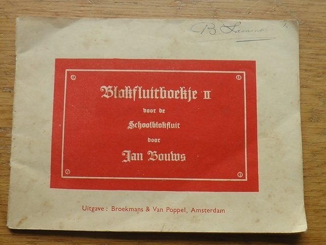 Blokfluitboekje II voor de Schoolblokfluit - Jan Bouwms, Gebruikt, Klassiek, Les of Cursus, Ophalen of Verzenden