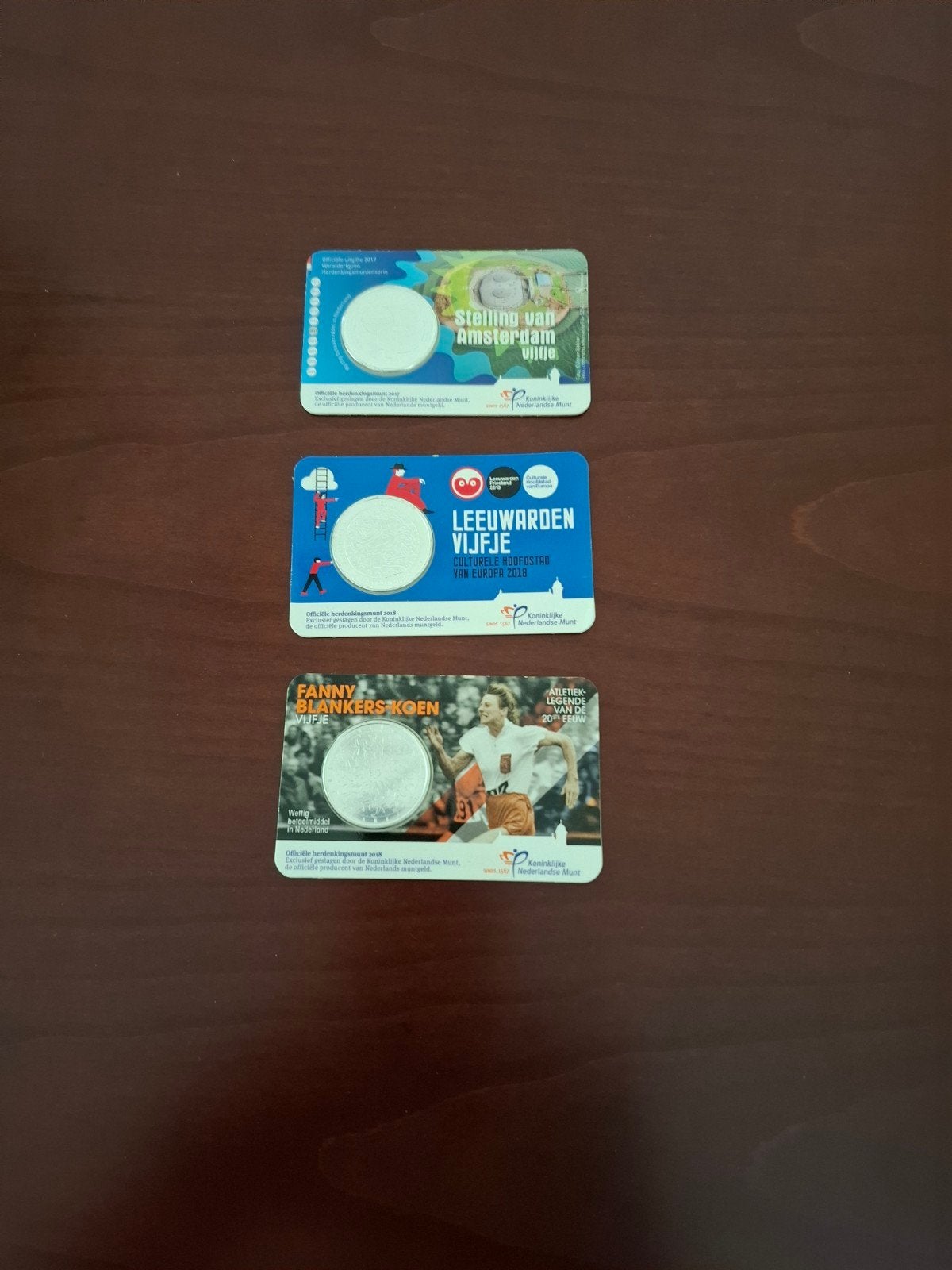 3 zwaar verzilverde vijfjes, Postzegels en Munten, Ophalen, Euro's, Losse munt, Zilver