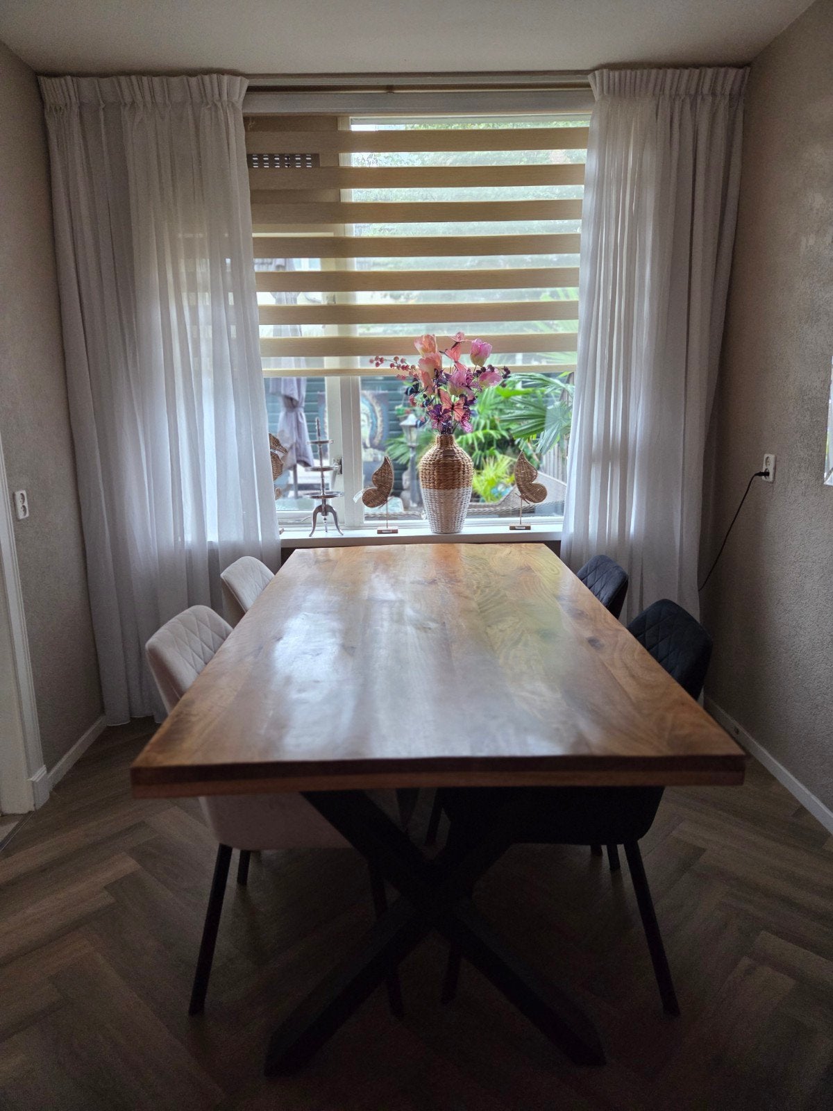 Eettafel met 6 stoelen, Huis en Inrichting, Gebruikt, 50 tot 100 cm, Vijf personen of meer, 150 tot 200 cm