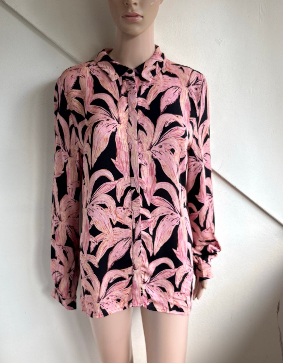 Fabienne Chapot Sophia blouse maat M 38/40 roze zwart bloem, Ophalen of Verzenden, Zo goed als nieuw, Maat 38/40 (M), Roze