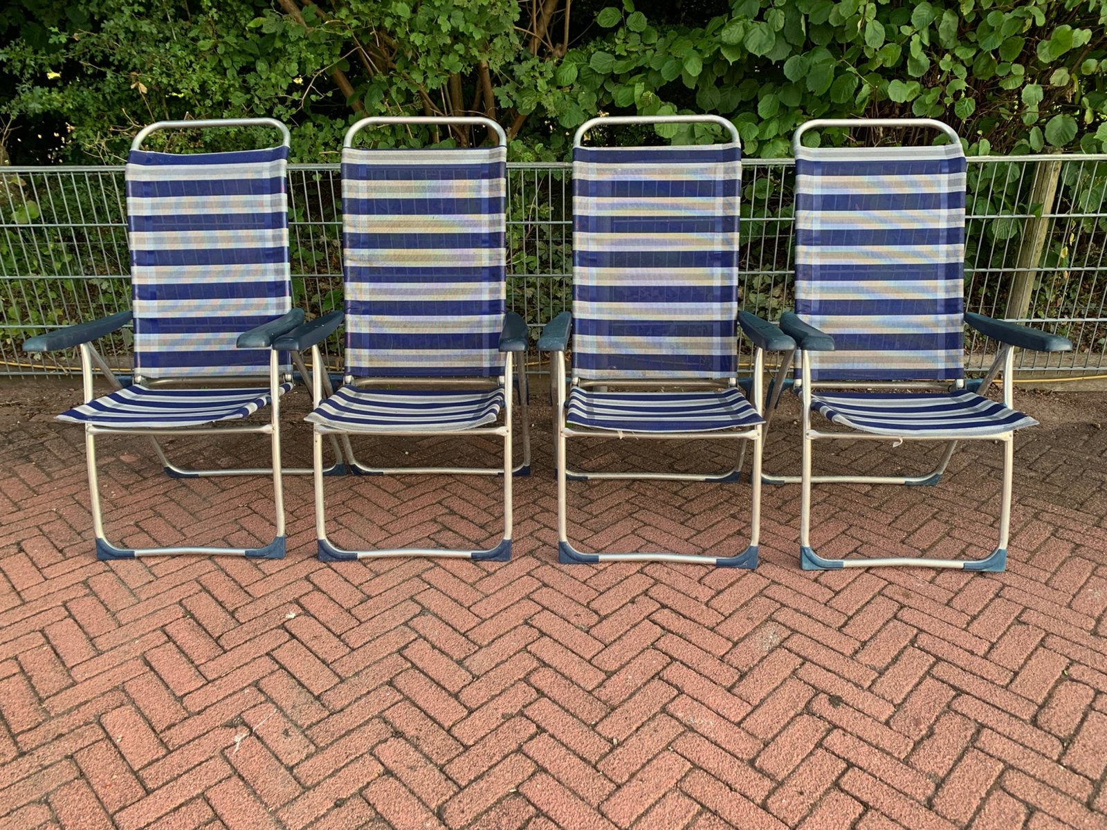 4 campingstoelen(4/5 standen), Ophalen, Gebruikt, Campingstoel