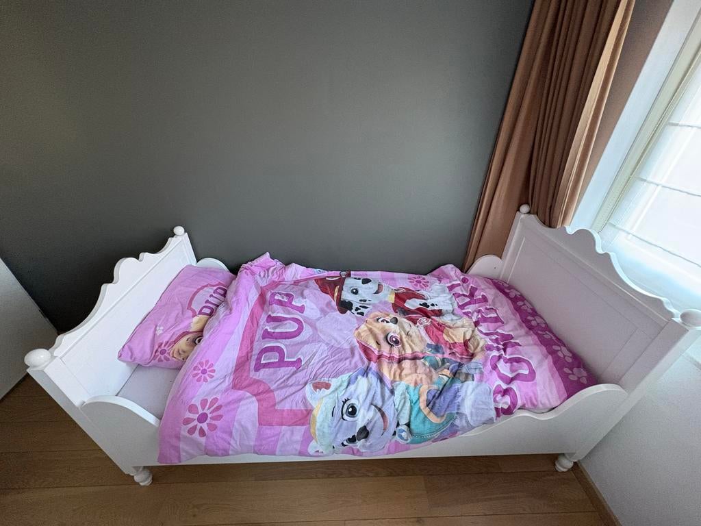 Bopita bed- Wit, 85 tot 100 cm, Ophalen of Verzenden, Zo goed als nieuw, Lattenbodem