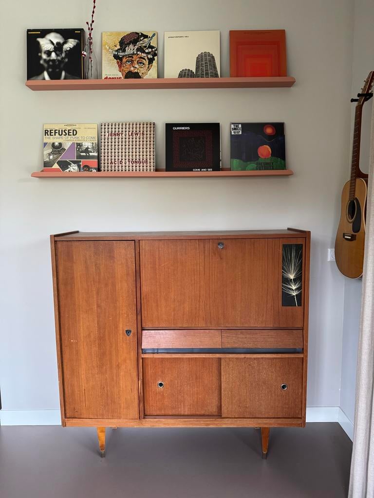 Vintage Highboard Fineer met Veel Opbergruimte, Ophalen