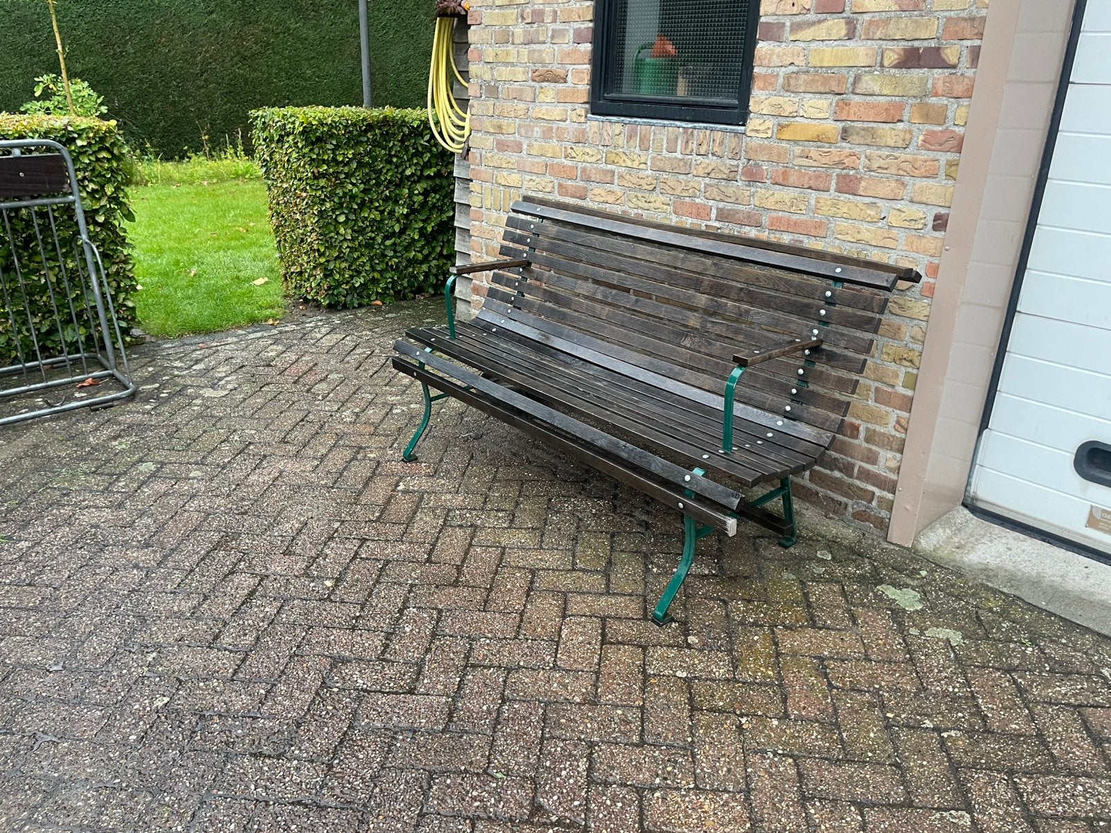 Tuinbank boerderijen bank 153 lang eikenhout, Ophalen, Zo goed als nieuw, Hout