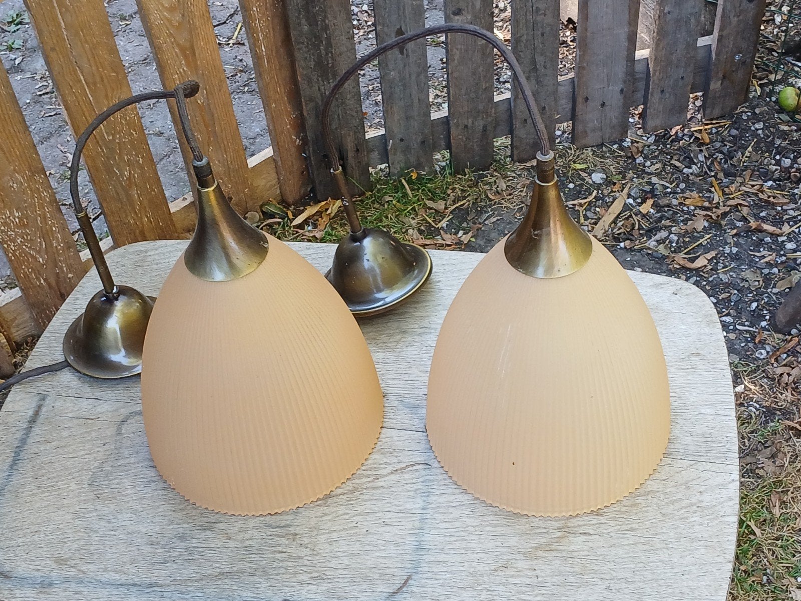 Set van 2 Vintage Hanglampen - De Lijster Lampen Rijssen, Ophalen of Verzenden