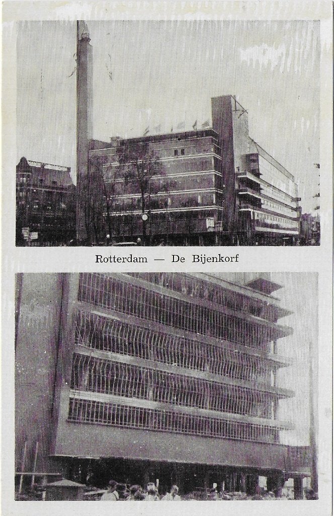 Rotterdam Bijenkorf Ongelopen Ansichtkaart (B6807), Ophalen of Verzenden, 1940 tot 1960, Ongelopen, Zuid-Holland