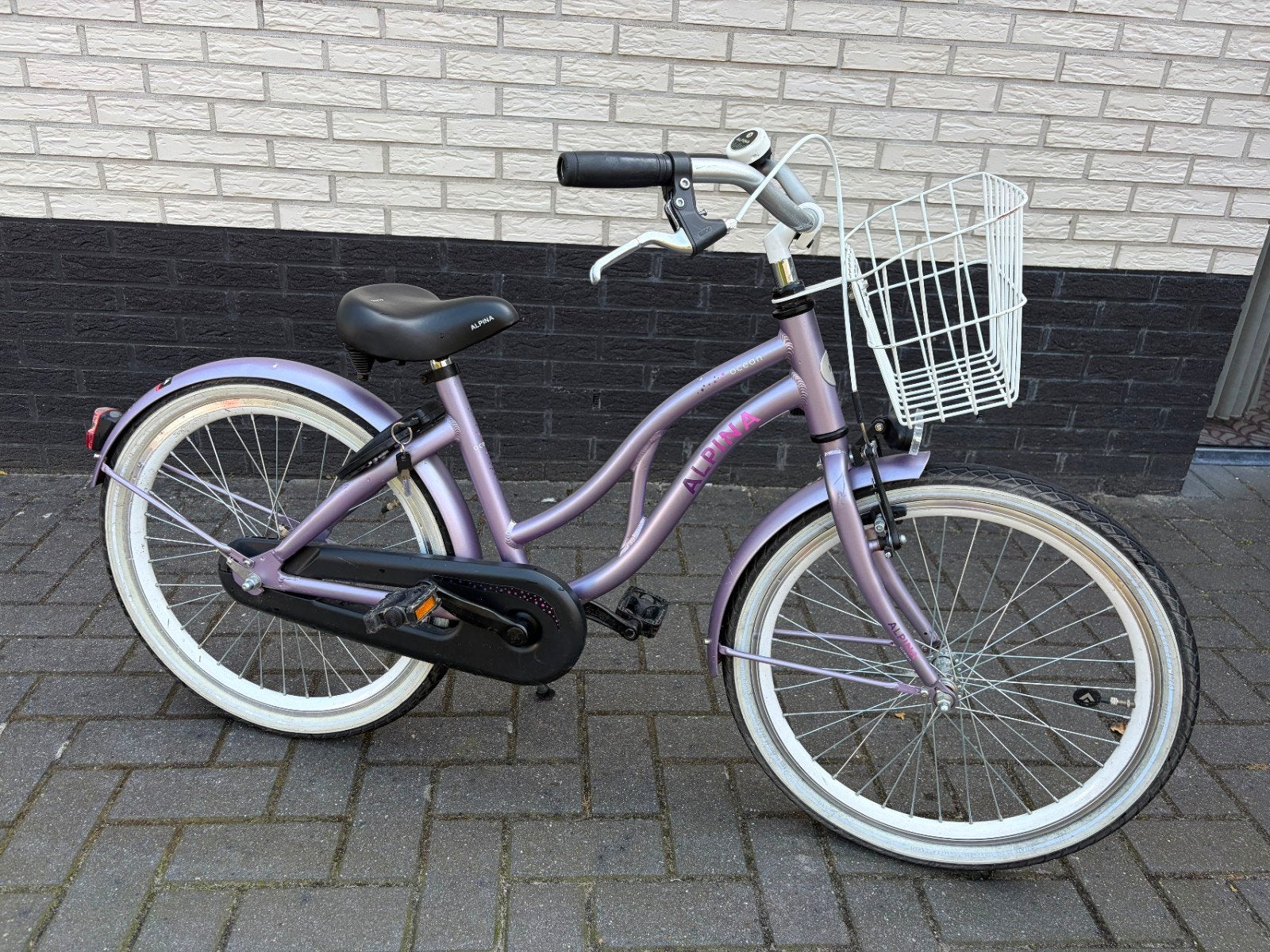 Alpina Ocean kinderfiets 20" Hazy Lavender Matt 6+, Ophalen, Gebruikt, Fietsmand, Alpina