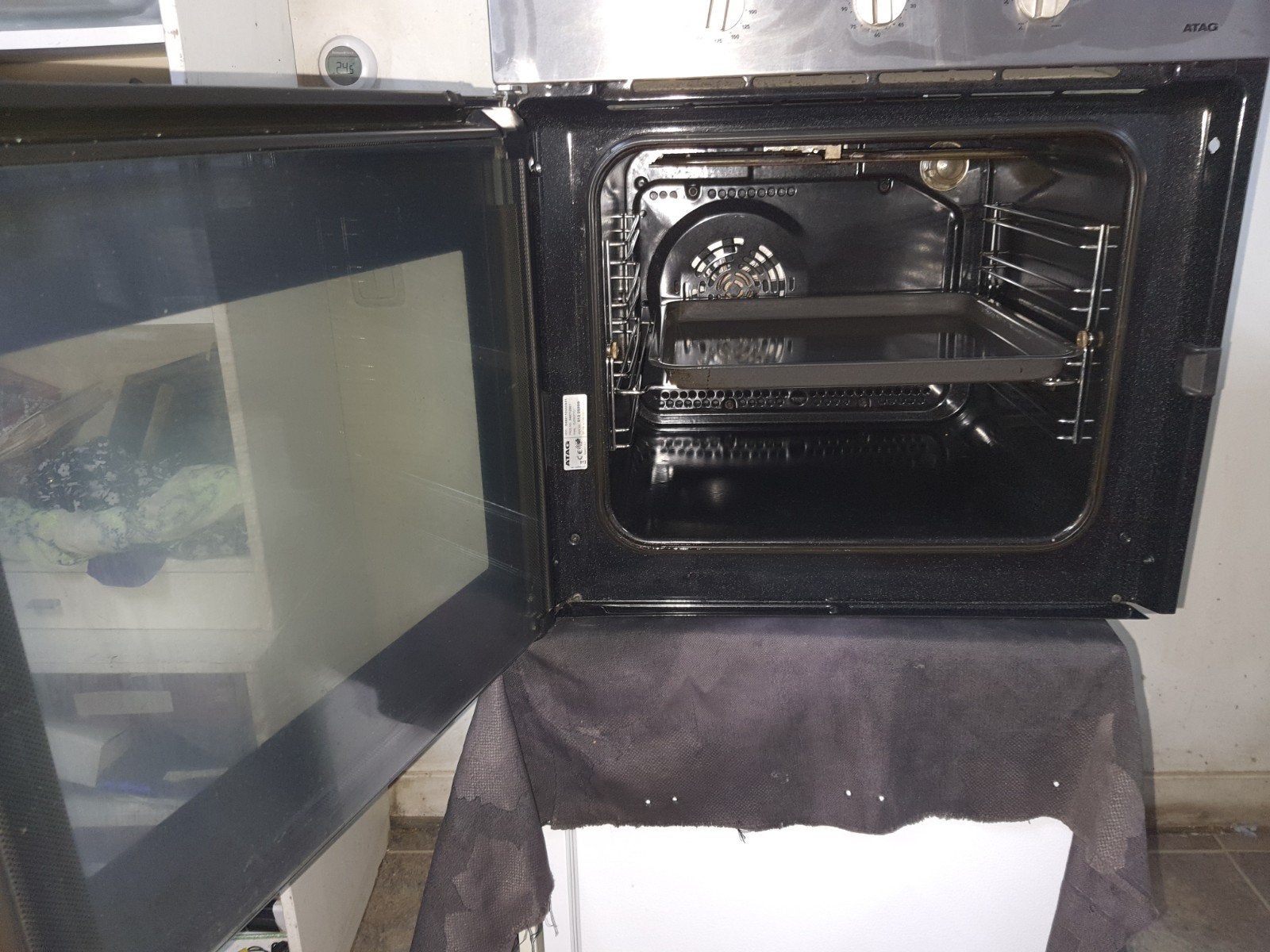 ATAG Inbouw oven met elektrische Hetelucht oven werkt super, Ophalen, Zo goed als nieuw, Oven met grill, 55 tot 60 cm