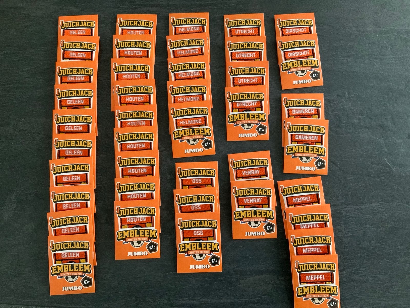 Juich Jack Jumbo Voetbal Emblemen - Diverse Steden, Ophalen of Verzenden, Gebruikt, Overige binnenlandse clubs, Poster, Plaatje of Sticker
