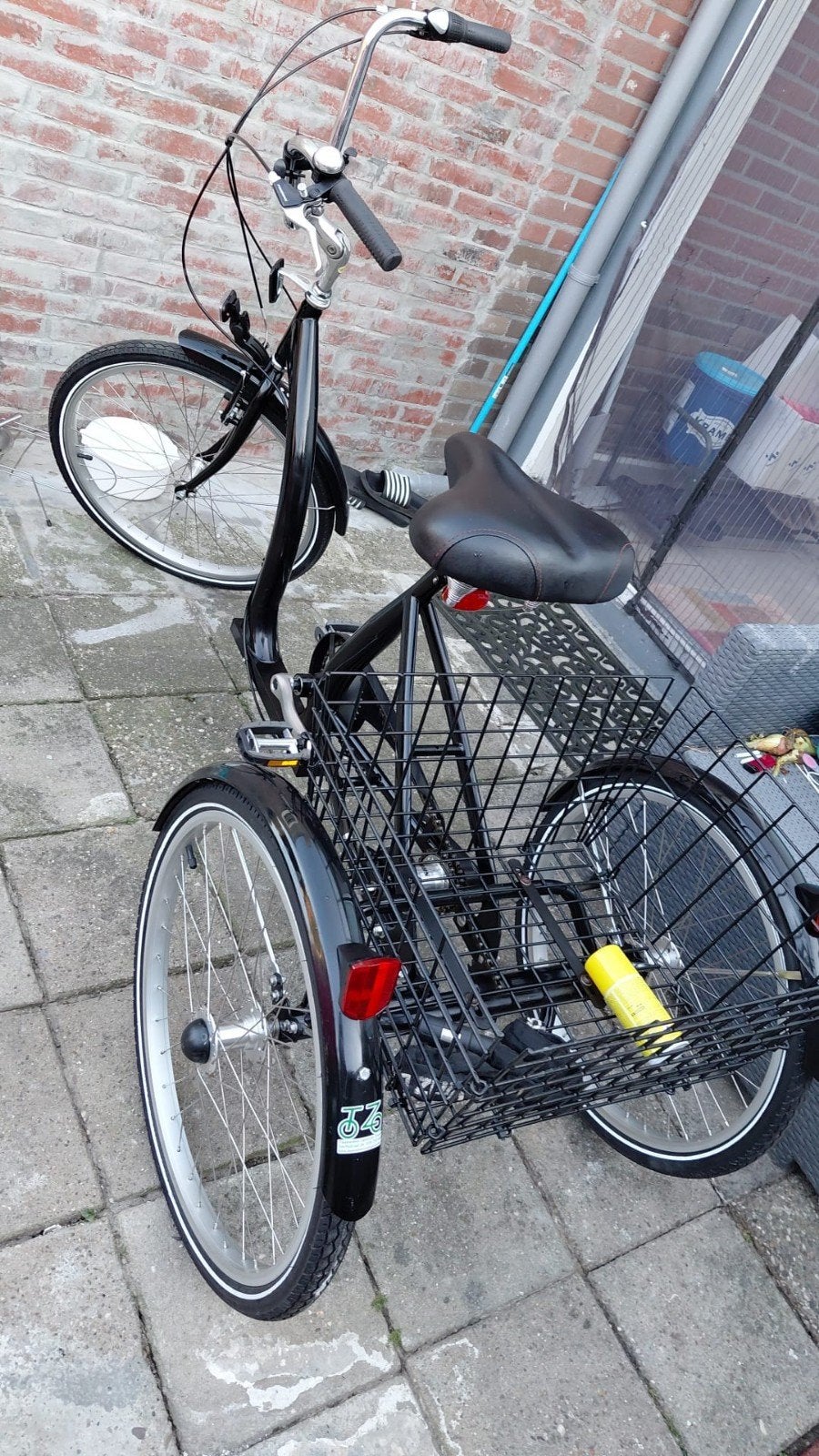 Comfortabele driewieler met mand - Zwart, Ophalen, Nieuw, Velgrem, Onbekend