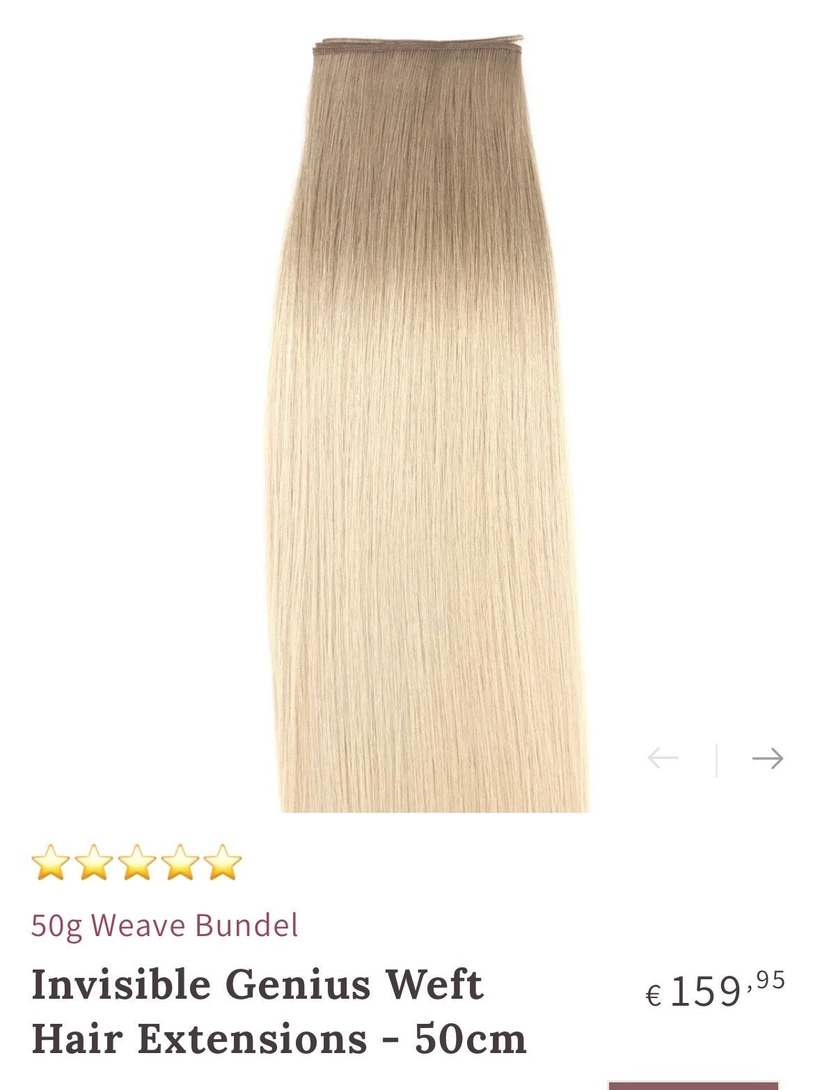 Invisible Genius Weft Hair Extensions - 50cm 2 pakken, Ophalen of Verzenden, Nieuw, Pruik of Haarverlenging