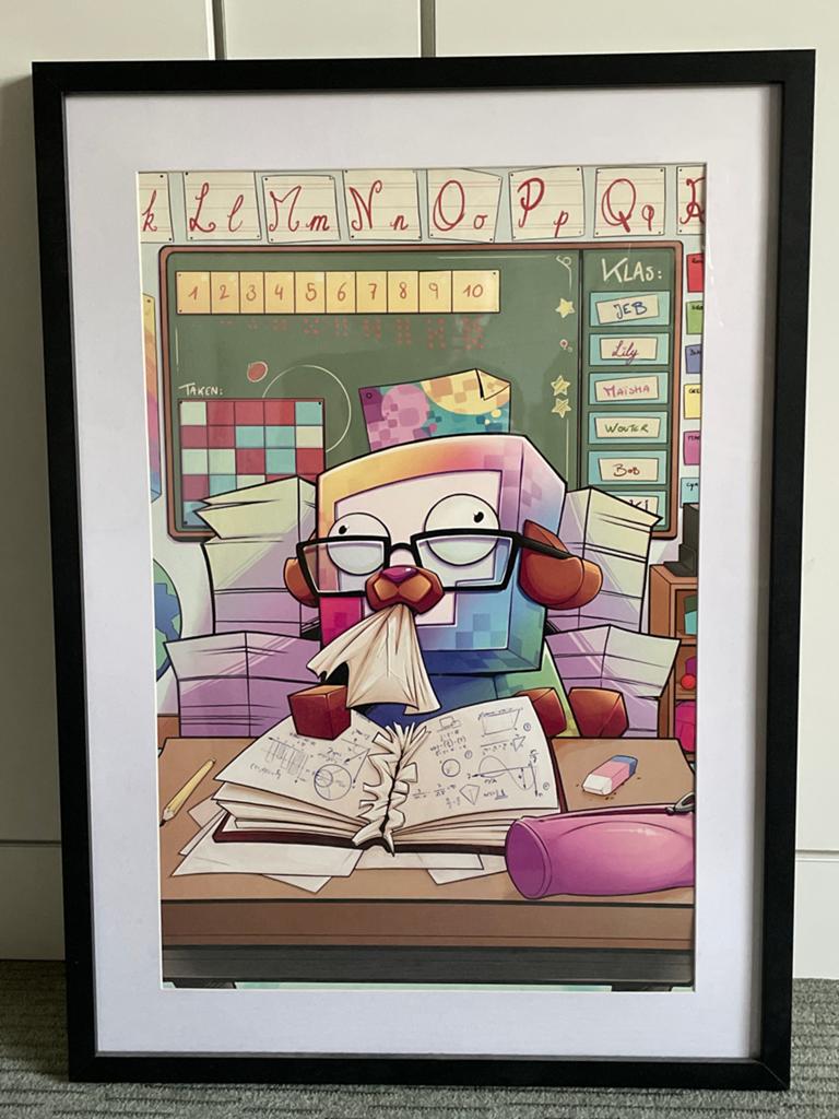 Poster van Jeb & Lily, ingelijst, Minecraft, Dodo, Rechthoekig Staand, Met lijst, Ophalen of Verzenden, Zo goed als nieuw