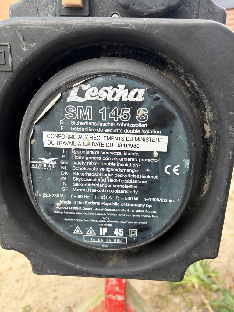 Lescha SM 145 S betonmolen, Ophalen of Verzenden, Gebruikt