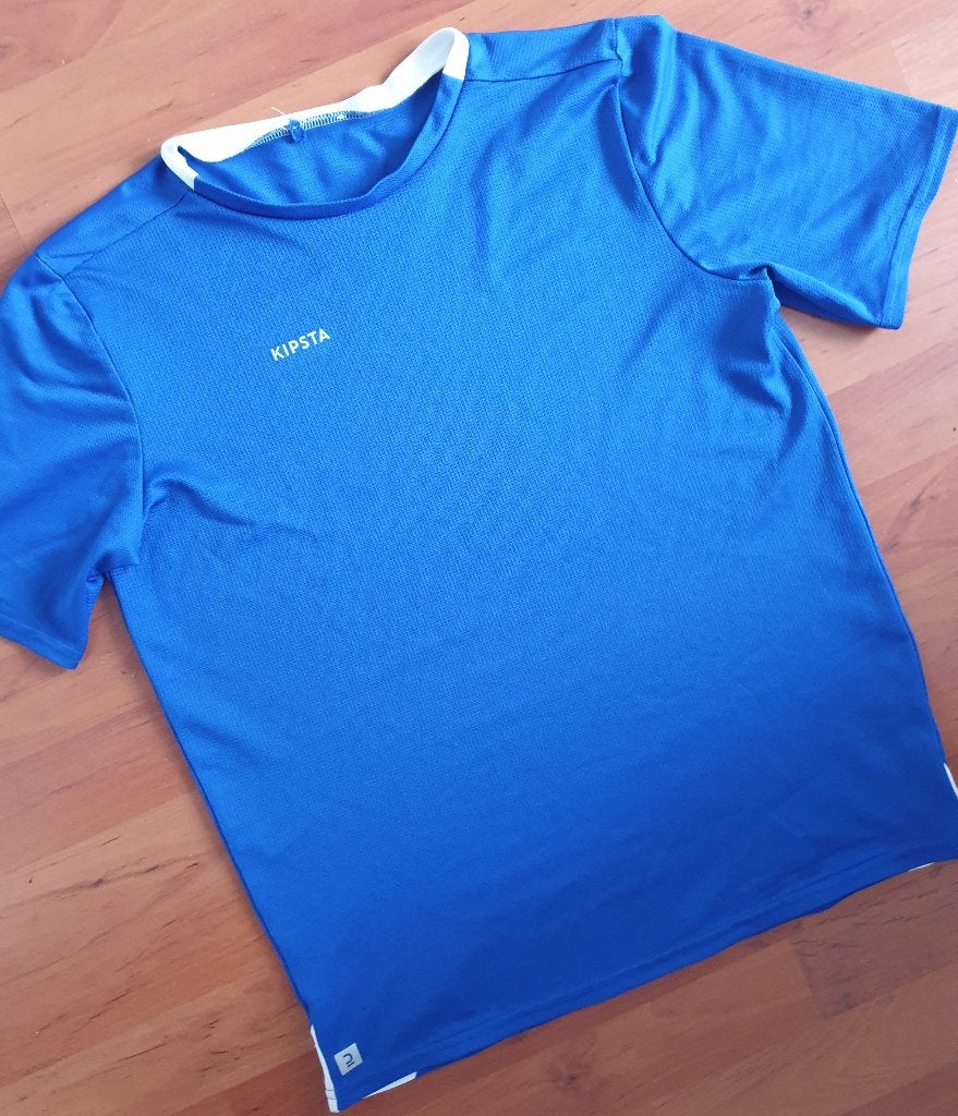 Kipsta Essential voetbalshirt blauw – maat 164, Jongen of Meisje, Kipsta, Sport- of Zwemkleding, Ophalen of Verzenden