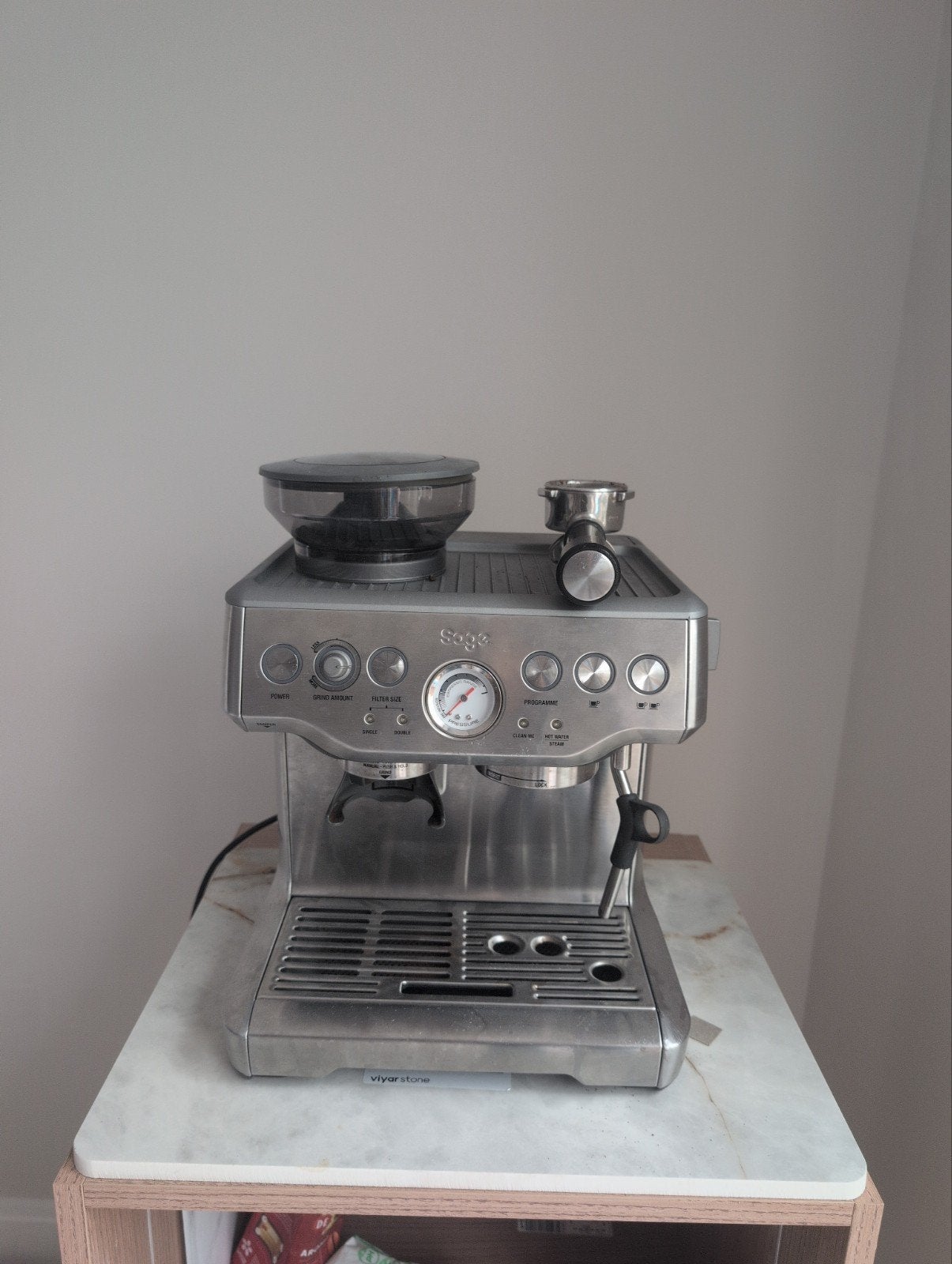 Sage Barista Express Espressomachine, Gebruikt, Espresso apparaat, Koffiebonen, 2 tot 4 kopjes