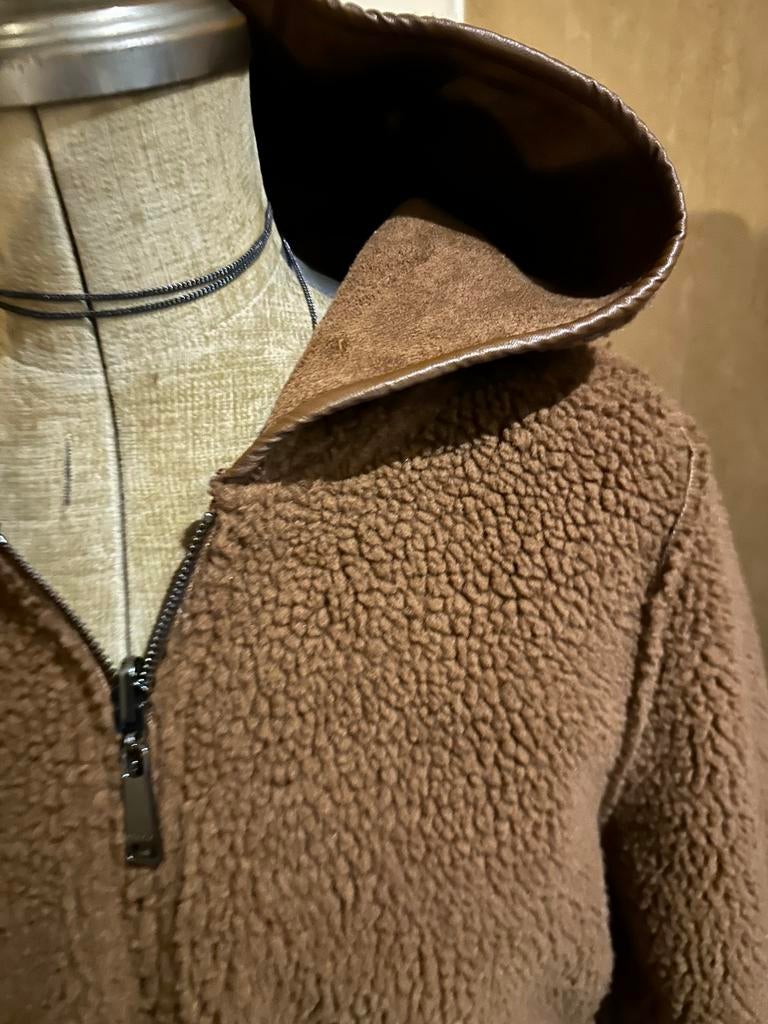 TERZOEGO lang jas reversibel bruin 42, Kleding | Dames, Ophalen of Verzenden, Zo goed als nieuw, Maat 42/44 (L), Bruin