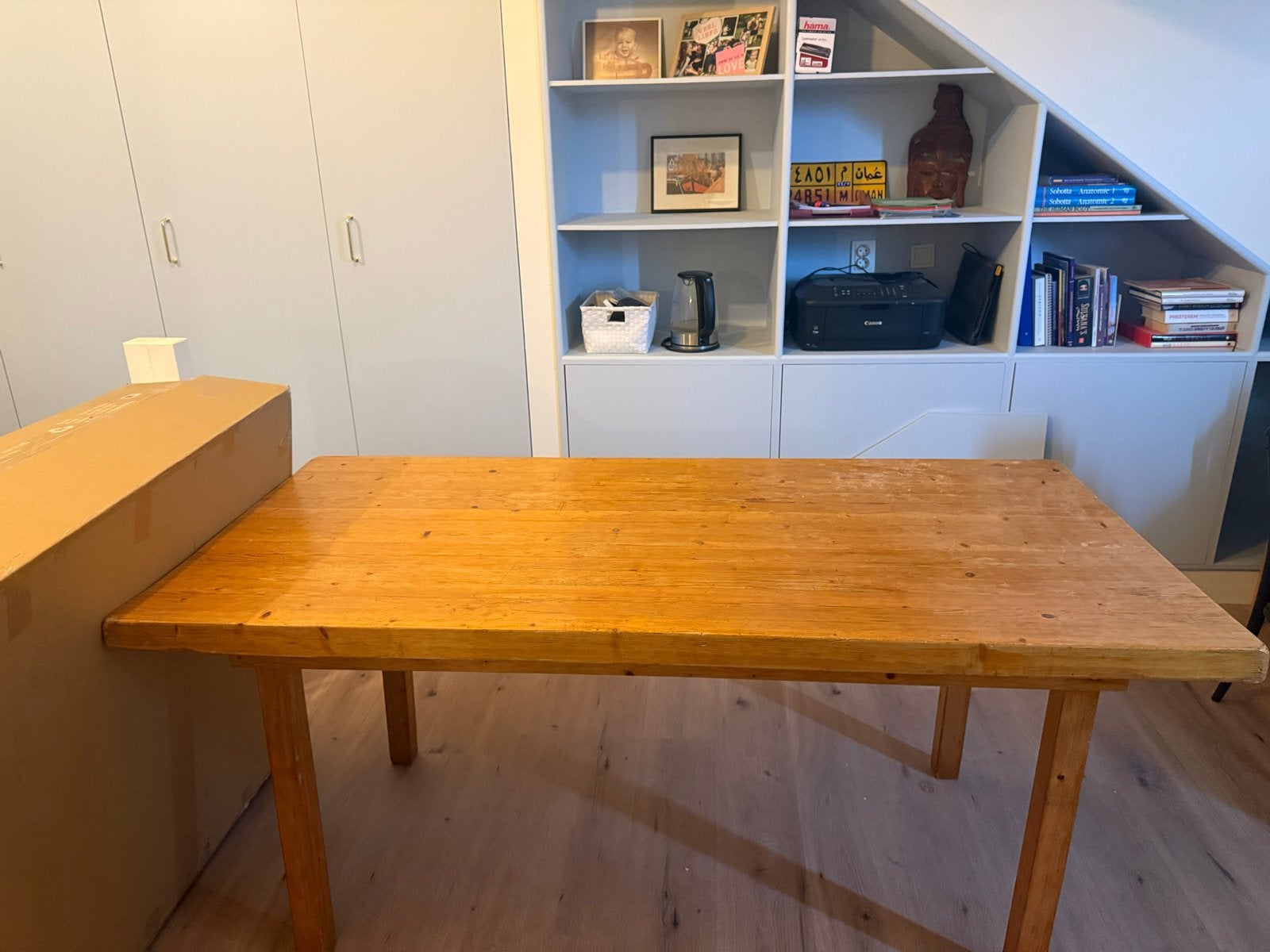 Zelfgemaakte houten tafel, Ophalen, Gebruikt, 50 tot 100 cm, 150 tot 200 cm