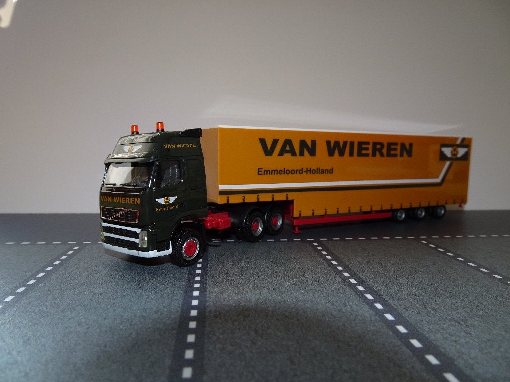 82 herpa volvo fh van wieren emmeloord 1:87 truck trein, Ophalen of Verzenden, Zo goed als nieuw, Bus of Vrachtwagen, Herpa