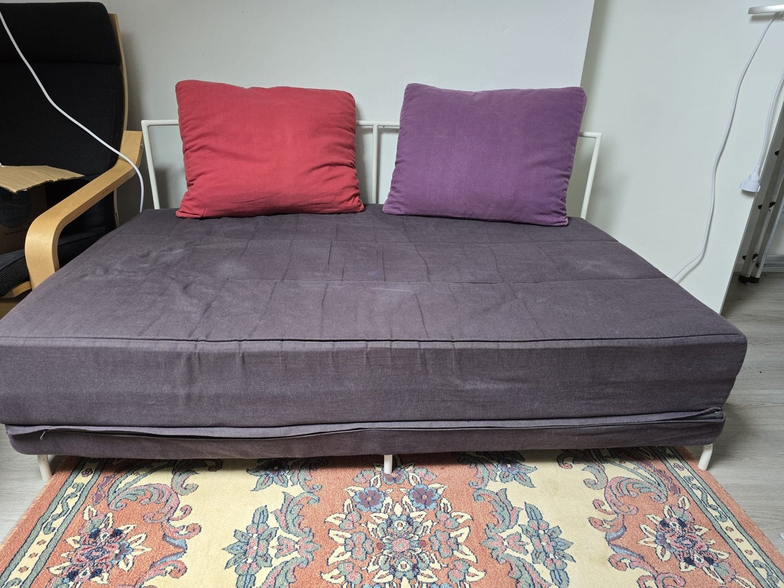 Slaapbank/bed met metalen frame - Gedemonteerd, Gebruikt, Tweepersoons, Ophalen of Verzenden, Overige maten