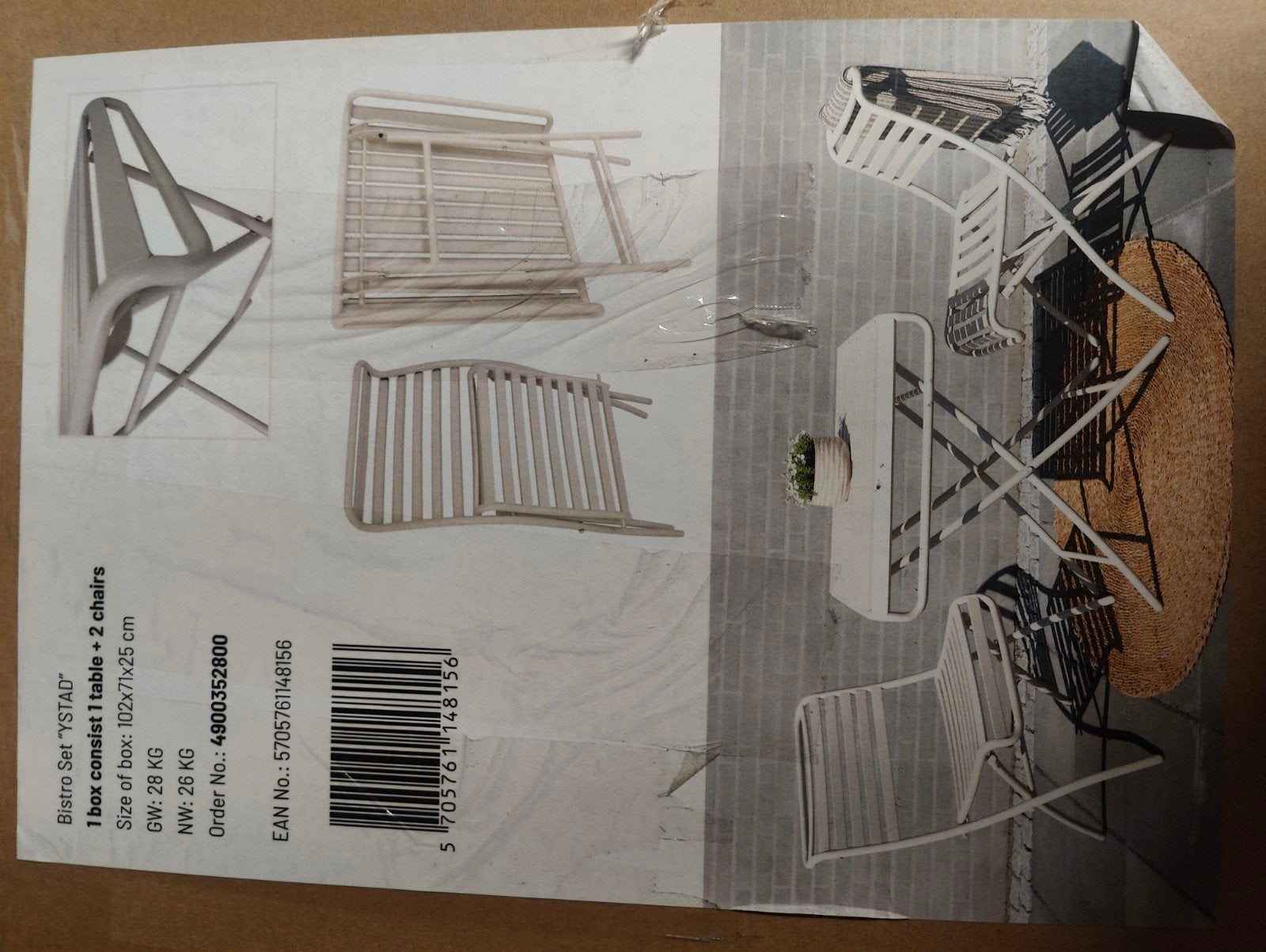 Nieuwe metalen bistro set plooibaar, Ophalen, Nieuw, Overige materialen, 2 zitplaatsen