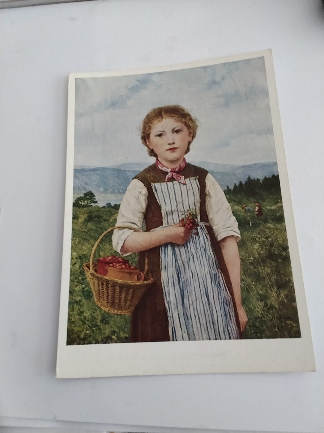 ALBERT ANKER.  MARIETTE MET AARDBEIEN, Ophalen of Verzenden, Sterren en Beroemdheden