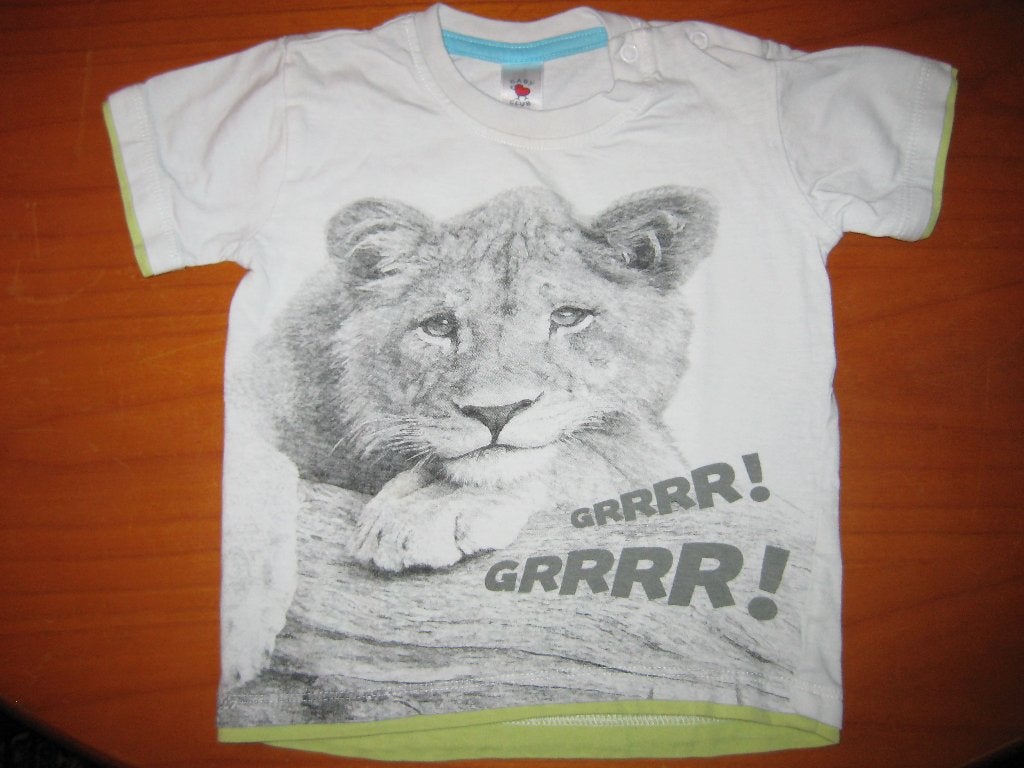 Lichtblauw T-shirt, 92, Baby Club, met leeuw (367), Ophalen of Verzenden, Zo goed als nieuw, Jongen of Meisje, Shirt of Longsleeve