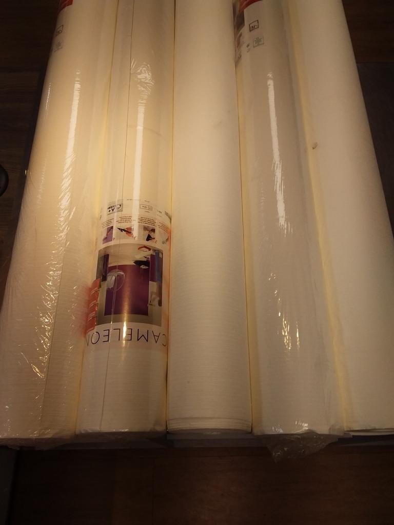 Vinyl op vlies basis behang - 120m² overschilderbaar, Ophalen, 75 m² of meer, Wit, Onbekend