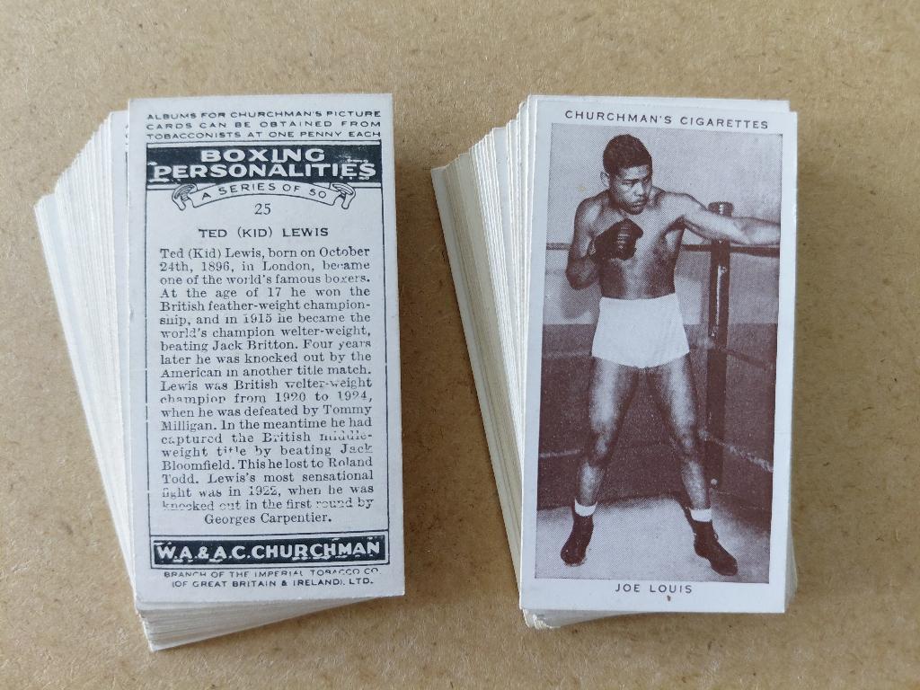 Boxing Personalities compl. set 50 cigarette cards ORIGINEEL, Ophalen, Gebruikt, Overige sporten, Poster, Plaatje of Sticker