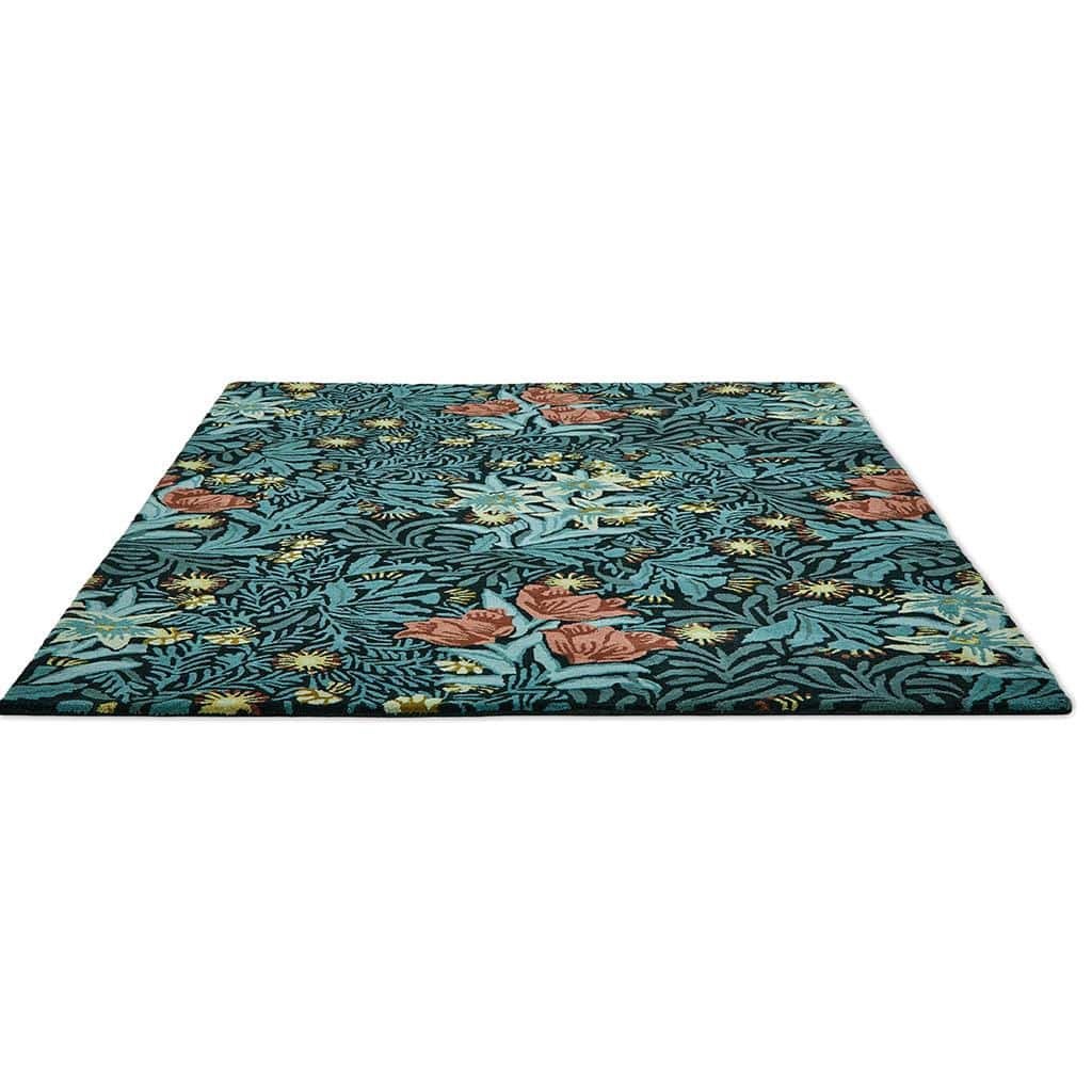 Brink en Campman tapijt Morris & Co Bower Indigo NIEUW, Ophalen, 100 tot 150 cm, Blauw, Rechthoekig