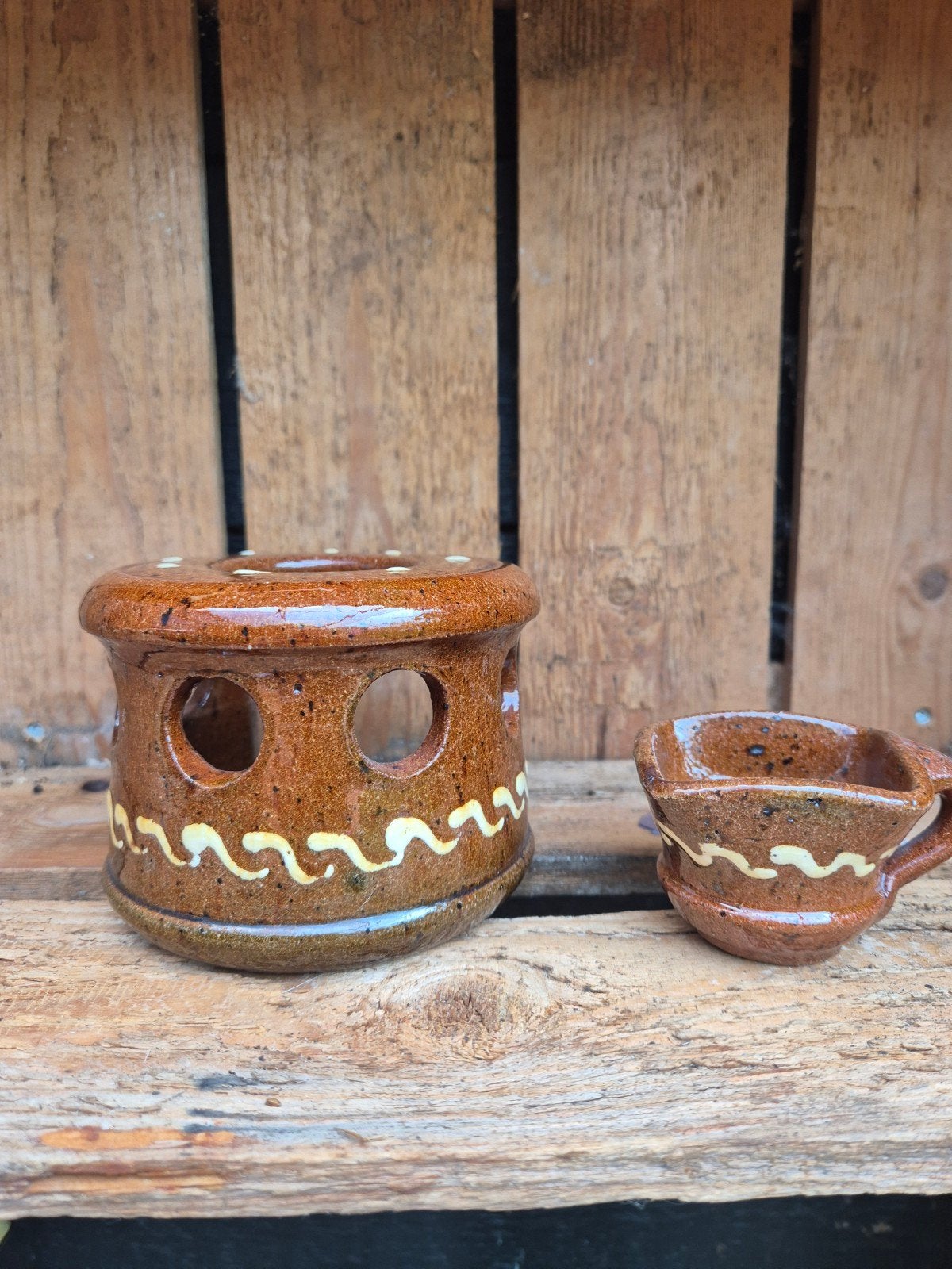 Aardewerk theelicht/rechaud - De Boers Workum, Antiek en Kunst, Ophalen of Verzenden