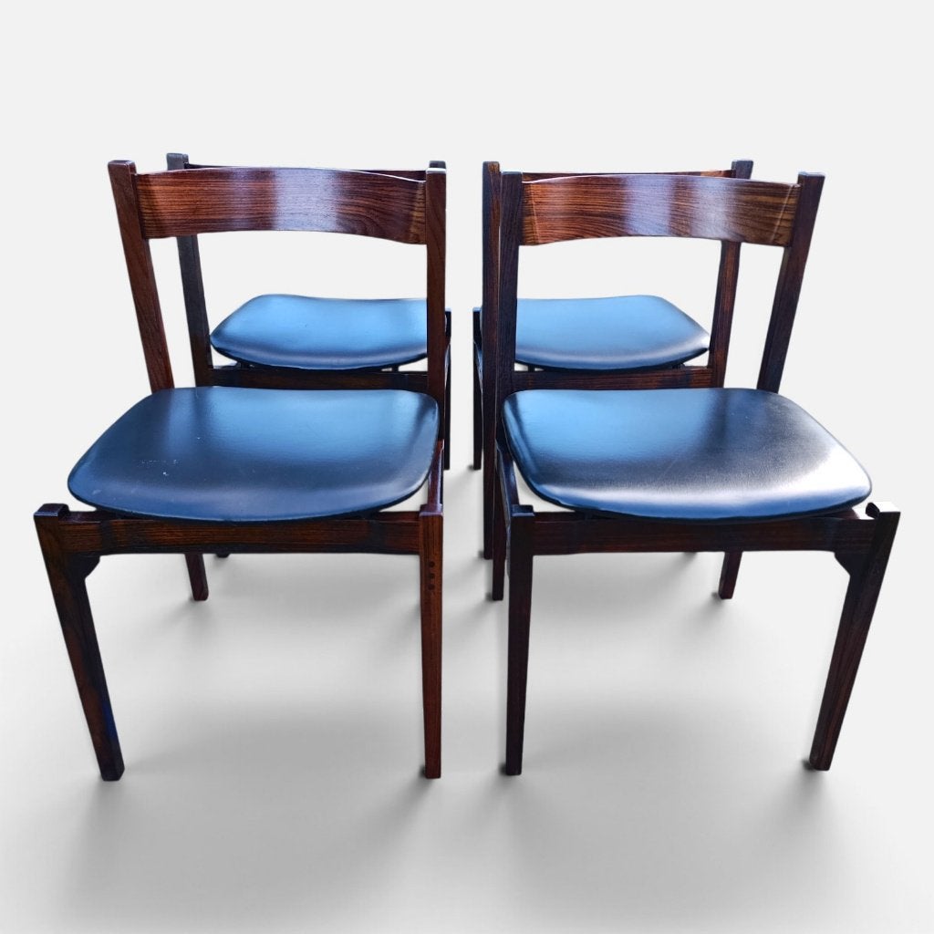 4x Gianfranco Frattini stoel Cassina 1960s Italy Rosewood, Gebruikt, Overige kleuren, Italian Modern, Ophalen of Verzenden