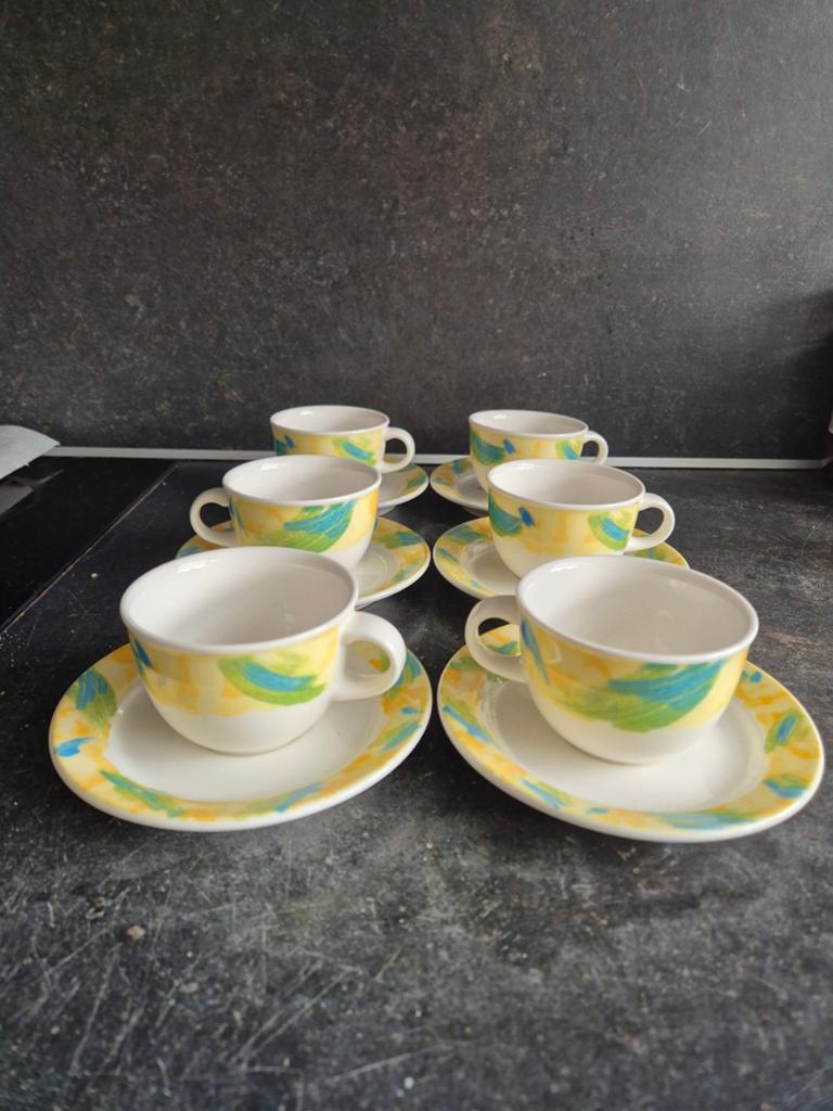 6 kopjes met schalen van Villeroy & Boch, Ophalen of Verzenden