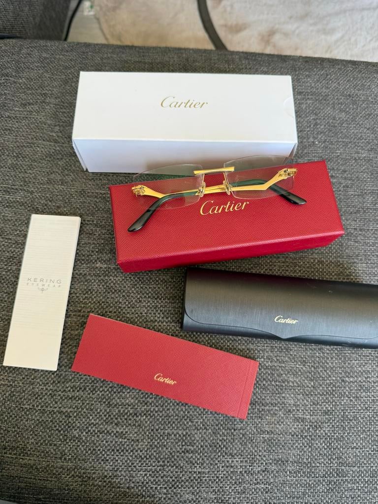 Cartier Bril Panthère Goud - Zo goed als nieuw, Sieraden, Tassen en Uiterlijk, Zonnebrillen en Brillen | Heren, Overige merken