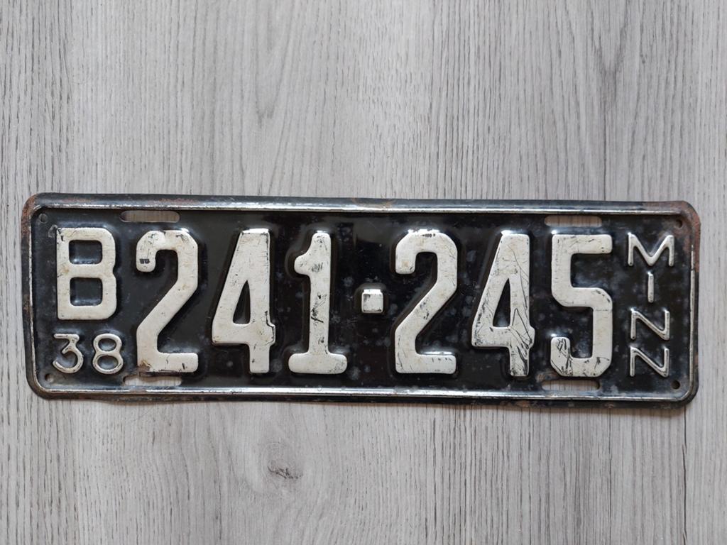 Kenteken 1938 Minnesota USA Nummerplaat Nummerbord, Ophalen of Verzenden, Gebruikt, Auto's