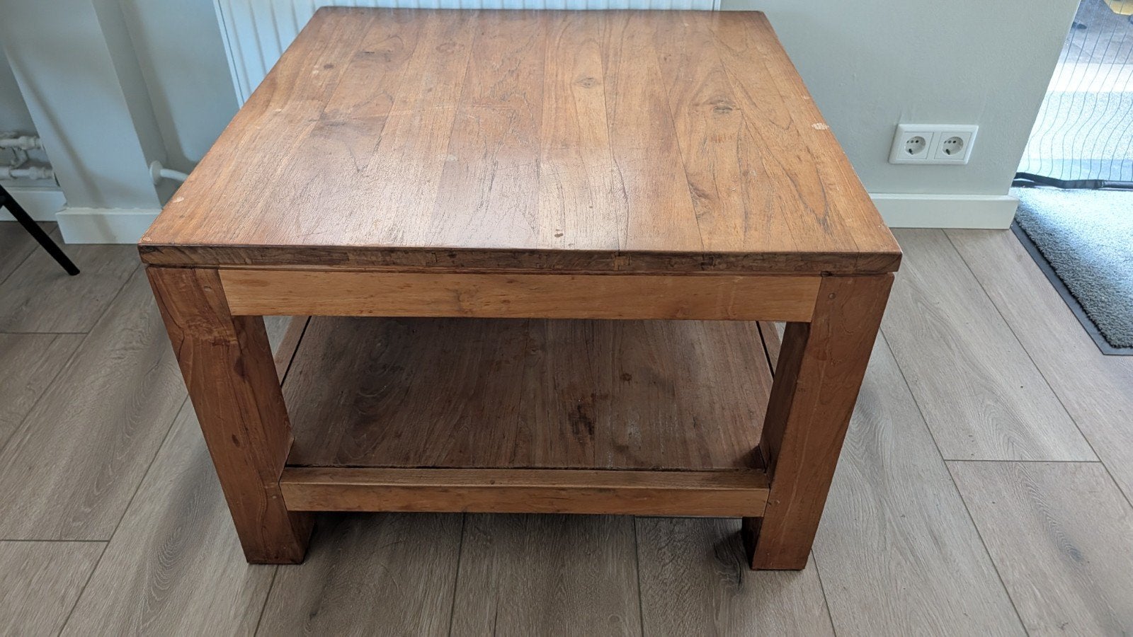 Massief teakhouten tafel 48x70x70cm - Gratis af te halen, Ophalen, Gebruikt, 50 tot 100 cm, 50 tot 100 cm
