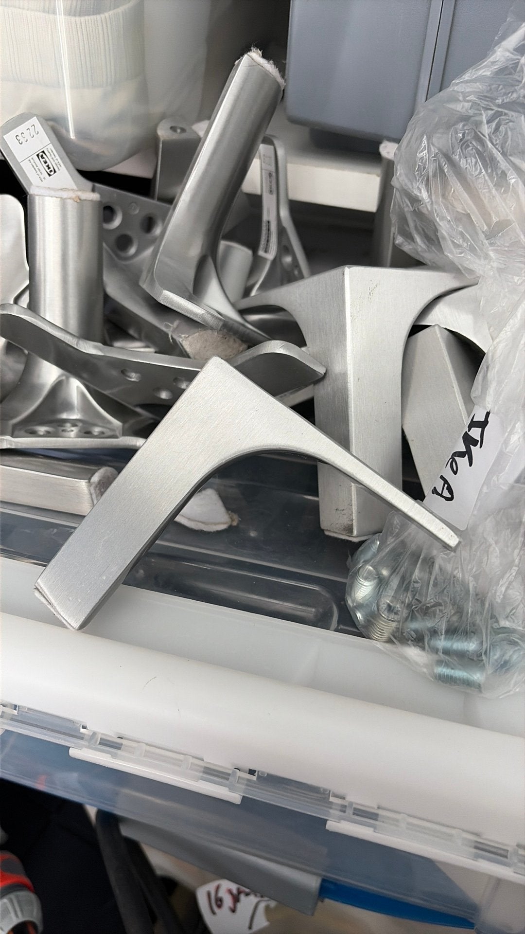 Ikea nannarp rvs poten (besta) 16 stuks NIEUW), Ophalen, Gebruikt, Minder dan 100 cm, Metaal