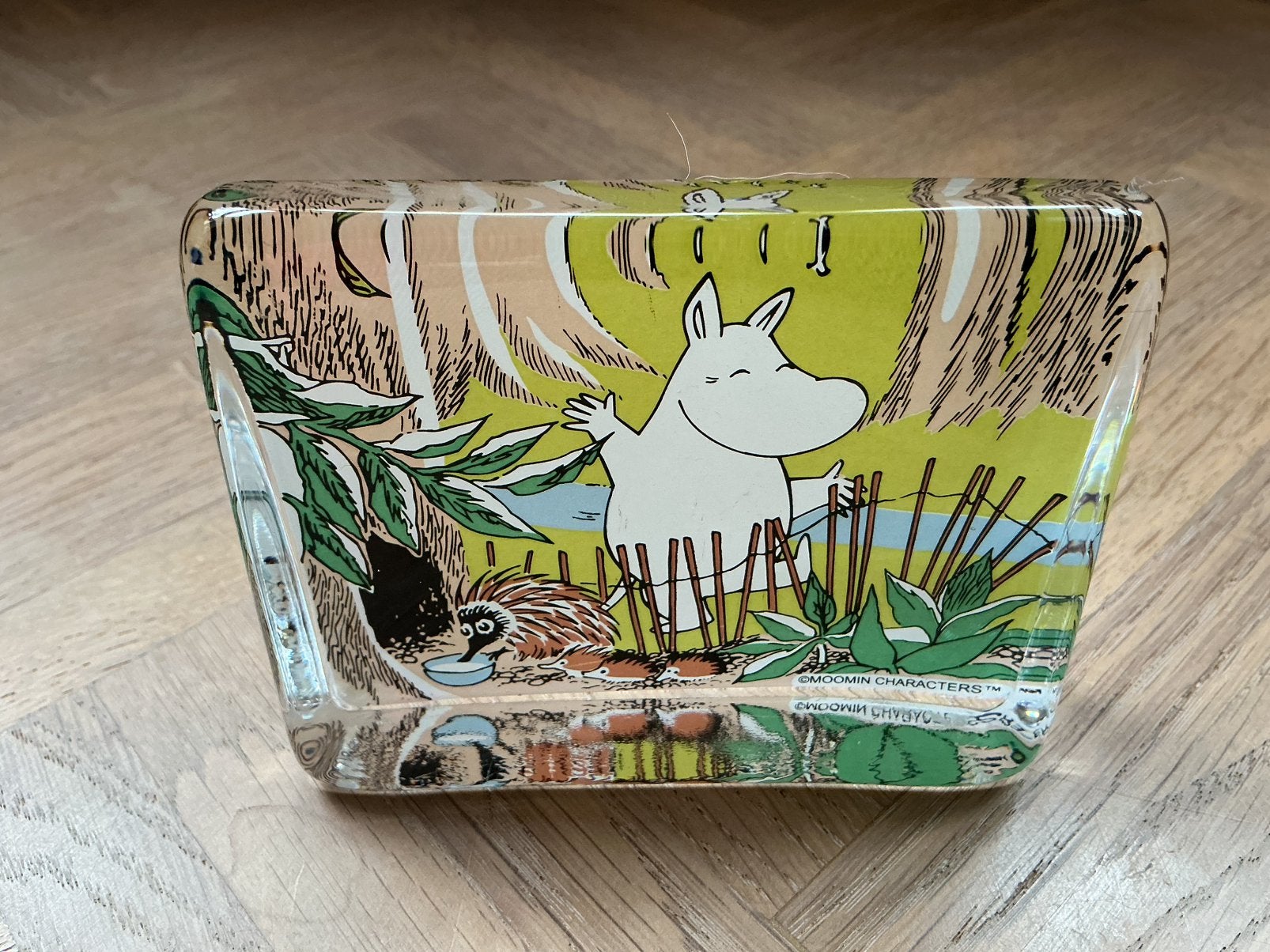 Iittala glascard happy Moomintroll in het bos (2002-2005), Ophalen of Verzenden, Zo goed als nieuw