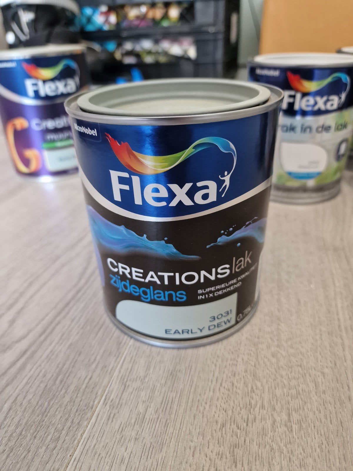 Nieuw blik Flexa Creations Early Dew zijdeglans lak, Ophalen