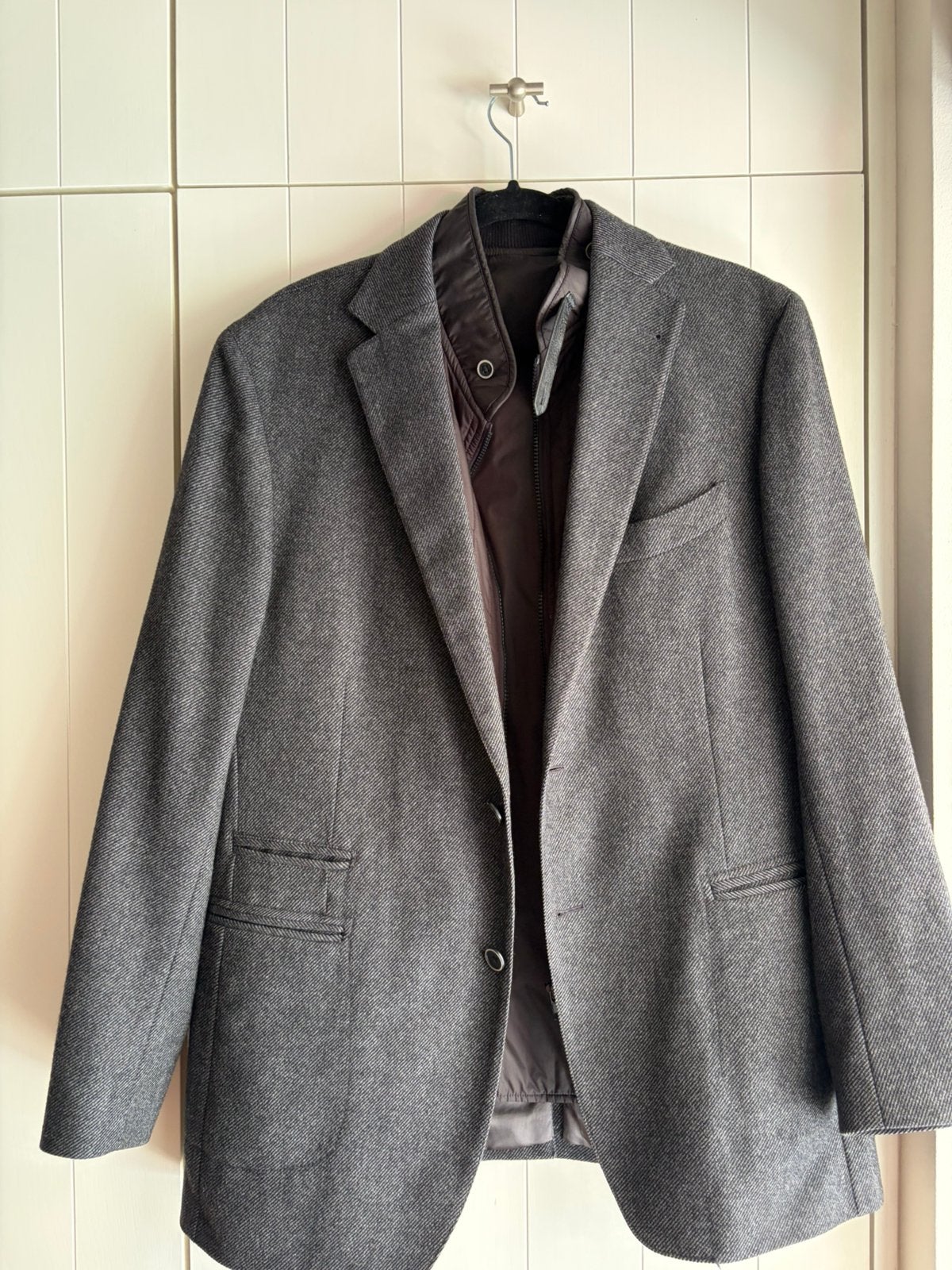 Blazer colbert massimo dutti grijs mt 52/54, Ophalen of Verzenden, Zo goed als nieuw, Maat 52/54 (L), Grijs
