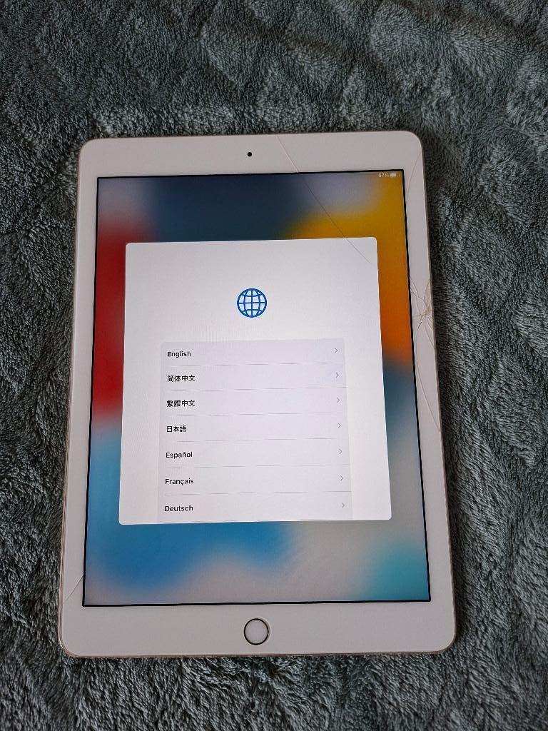 Apple iPad Air 2 scherm gebarsten zonder Oplader met doos., Computers en Software, Apple iPads, 10 inch, Rose Goud, Gebruikt, 32 GB