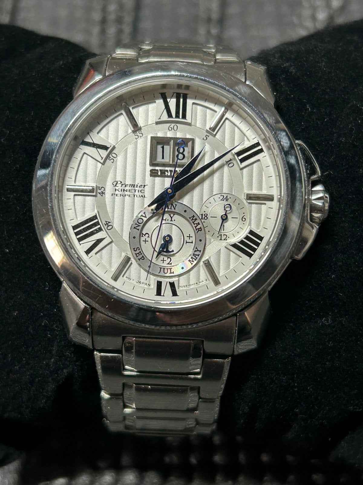 Seiko Premier Perpetual Kinetic, Staal, Polshorloge, Ophalen of Verzenden, Zo goed als nieuw